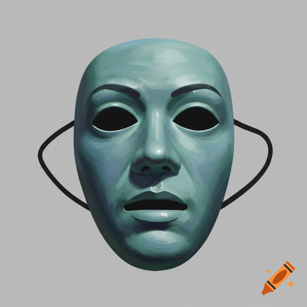 Blue-green full face mask with black straps on a gray background.