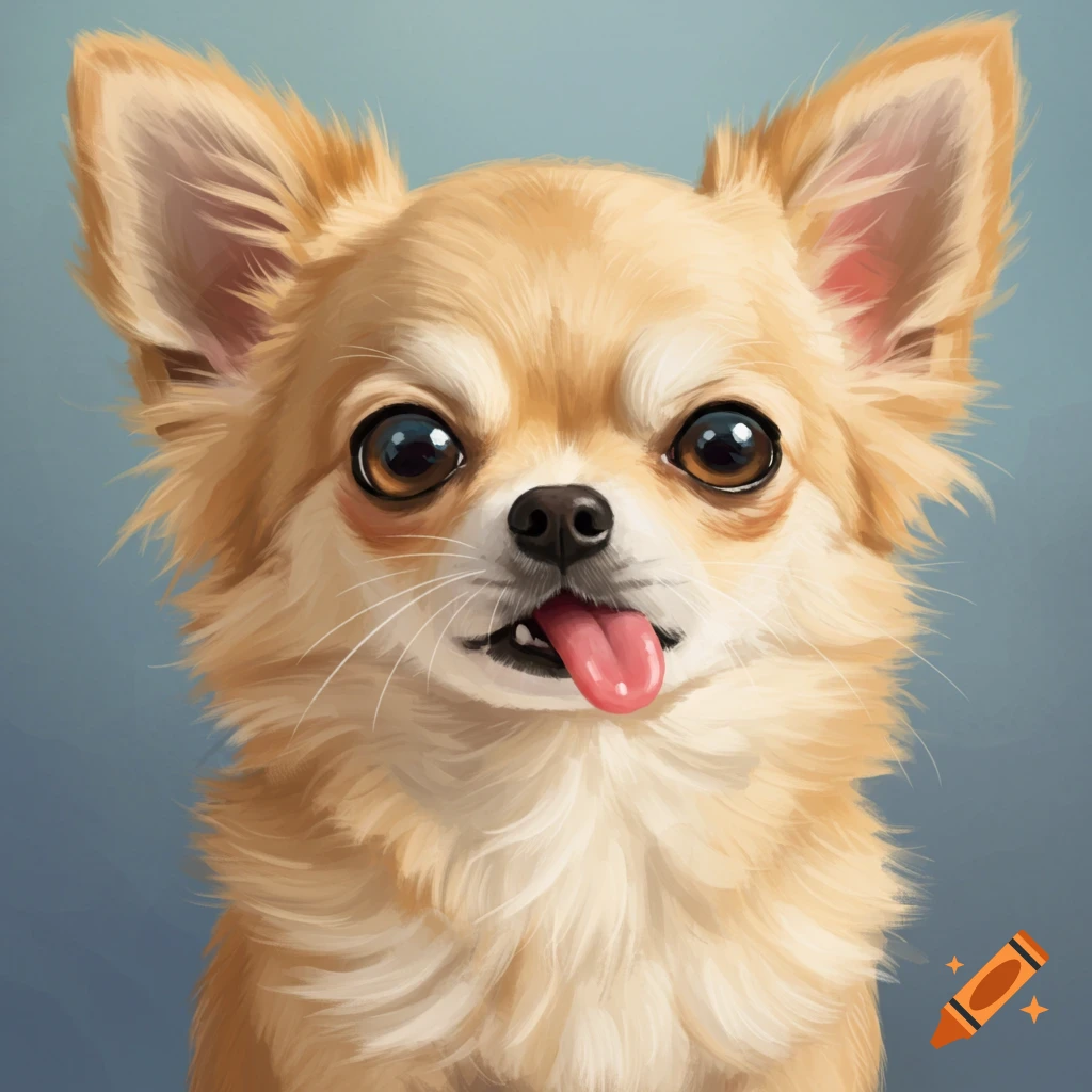 A cute Chihuahua dog with its tongue out.