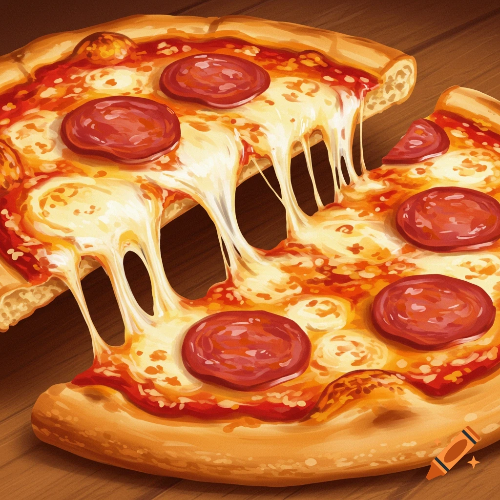 a slice of pepperoni pizza with melted cheese