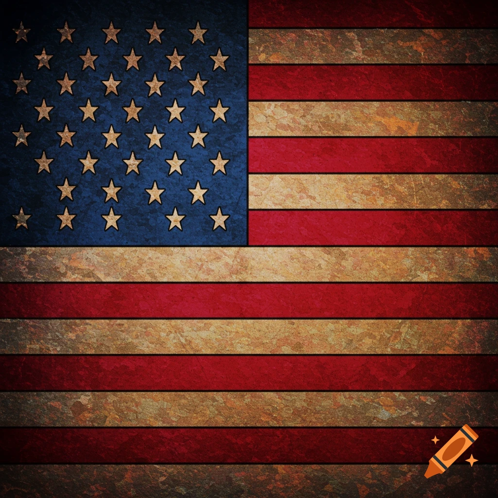 American flag with a grunge texture