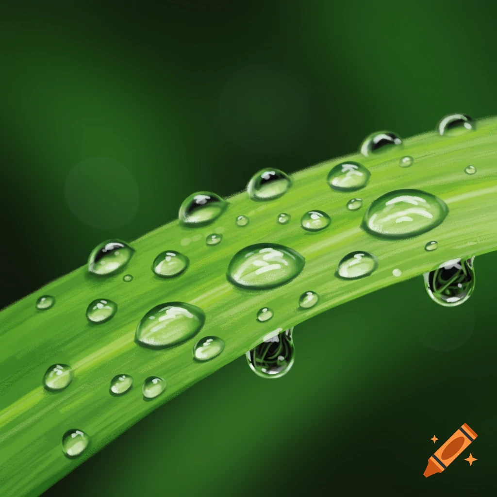 Close-up of water drops on a green leaf