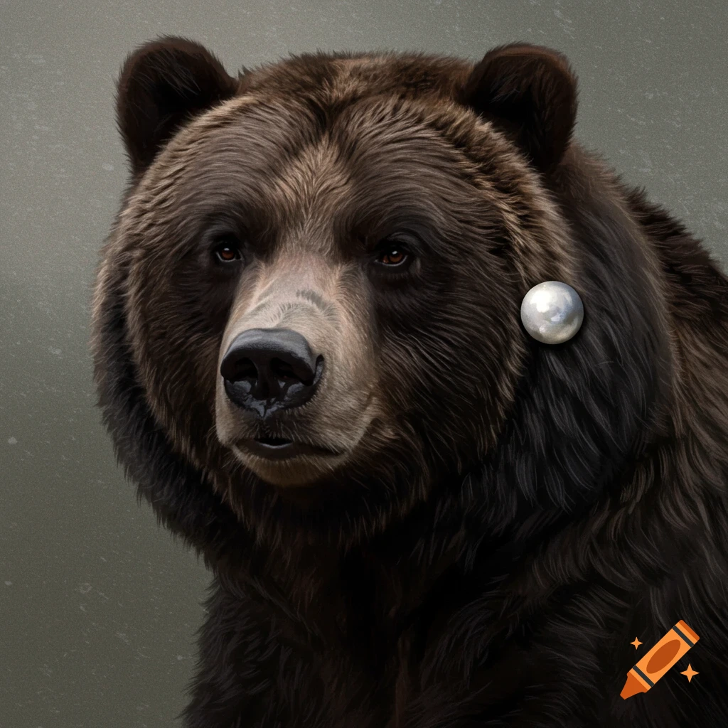 Grizzly bear as the lady with pearl earring on Craiyon