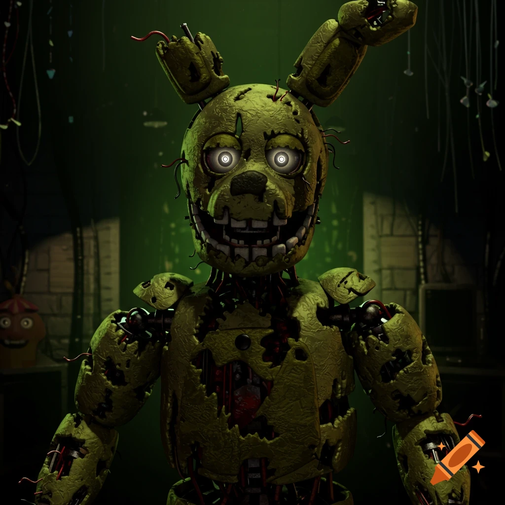 FNAF Springtrap character on Craiyon