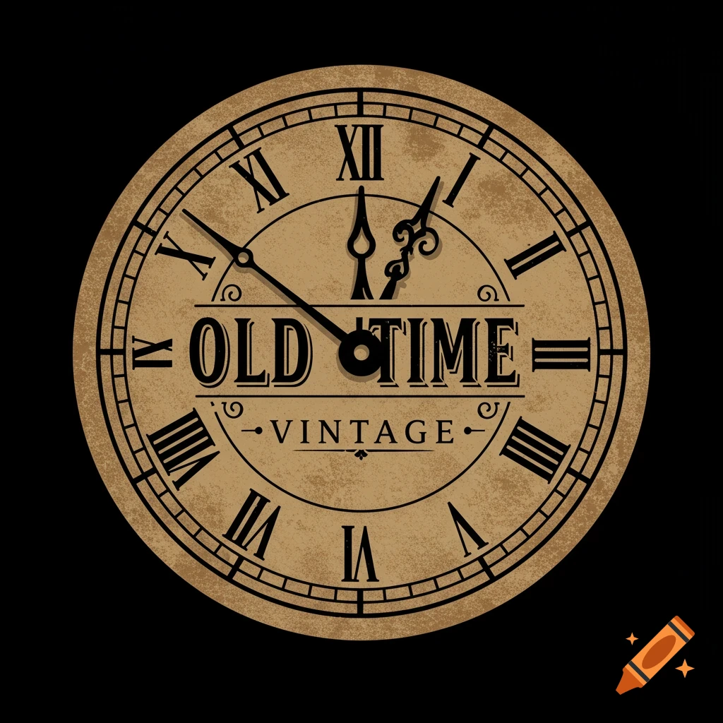 A circular vintage-style clock face logo with Roman numerals and the text "OLD TIME VINTAGE" inside.