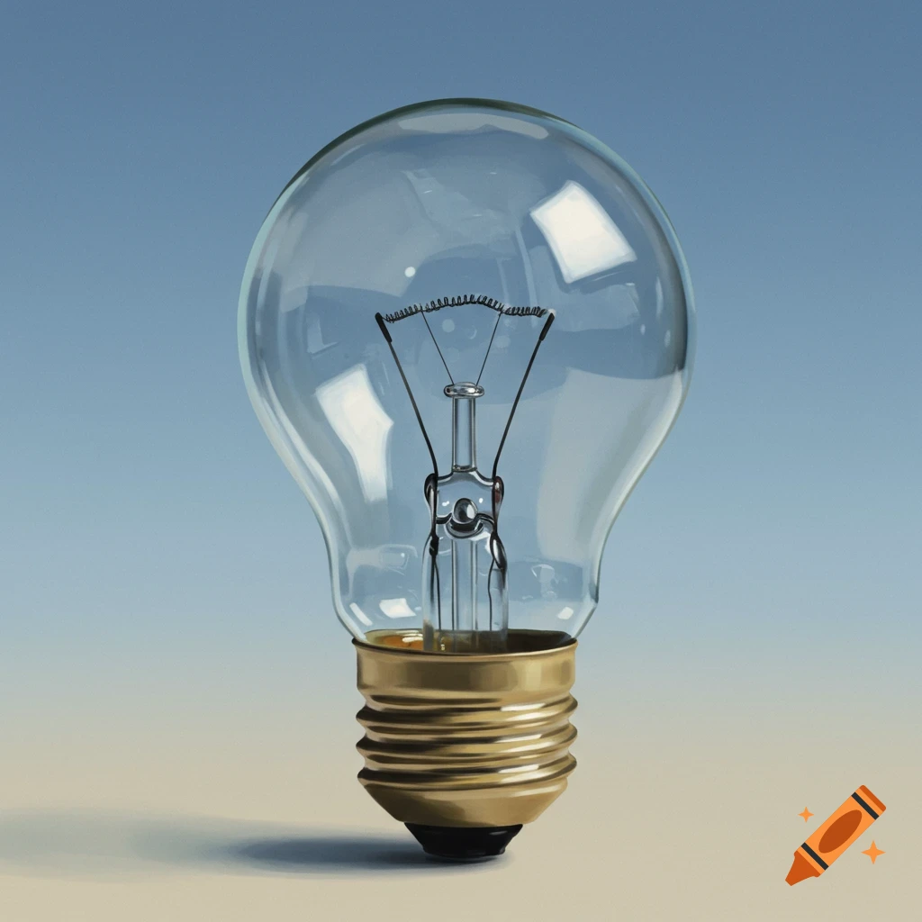 A clear light bulb