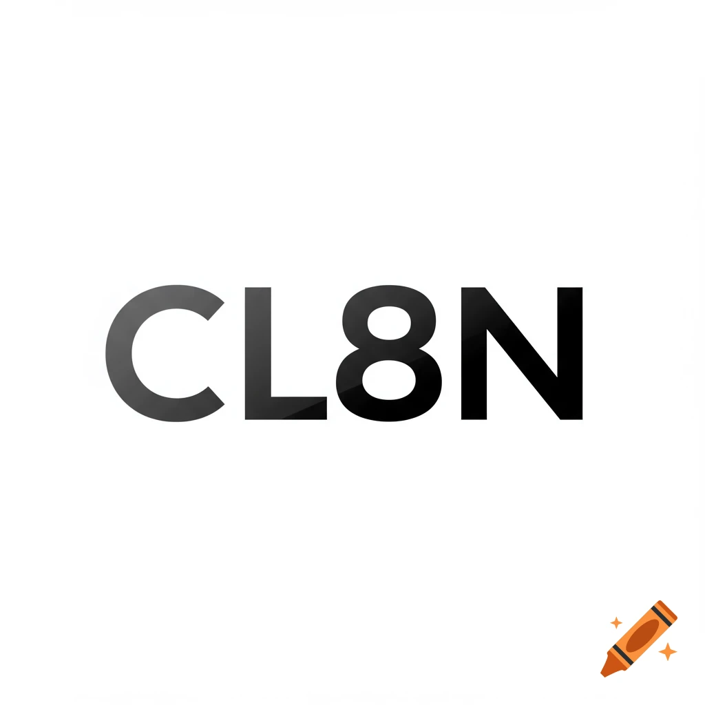 Minimalist black logo with the text CL8N on a white background.