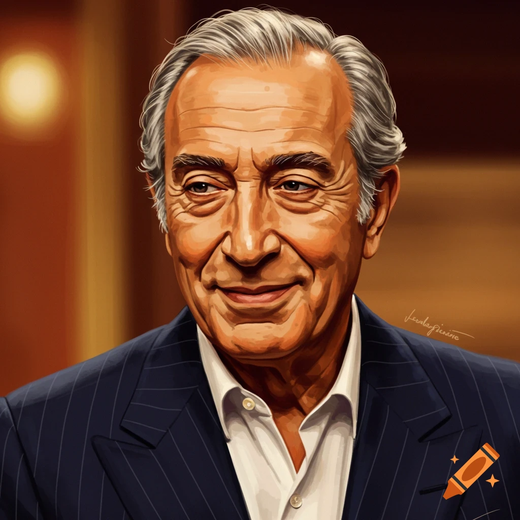 A man in a pinstripe suit.