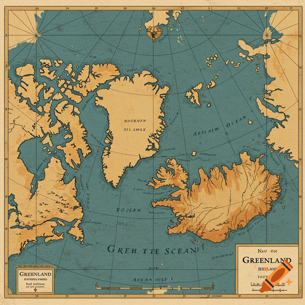 Accurate Map of Greenland and Iceland With a Smaller Island in Between ...