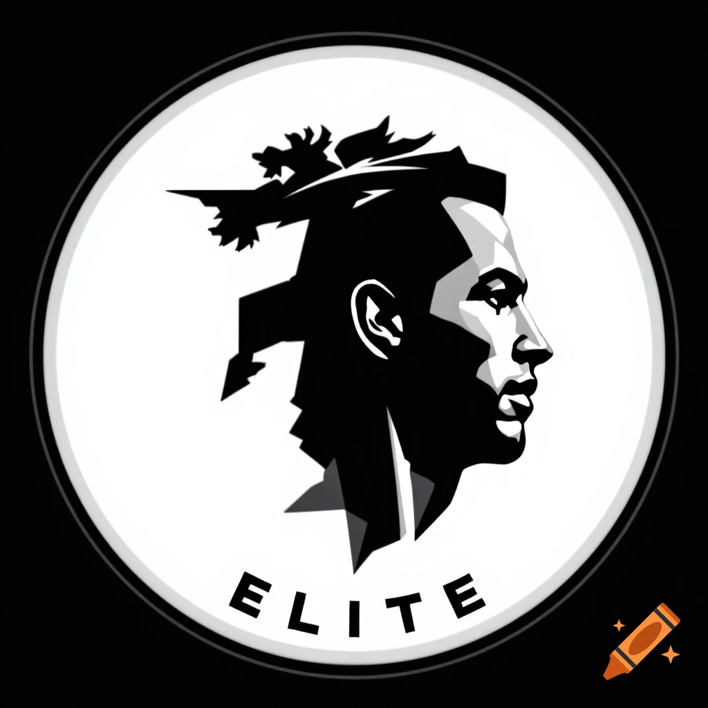 Black and white logo of a stylized person's head profile in a circle with 'ELITE' below