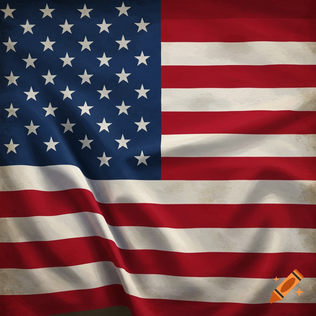 A waving US flag
