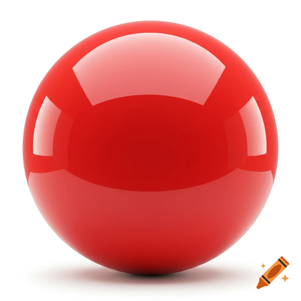 A glossy red sphere with reflections