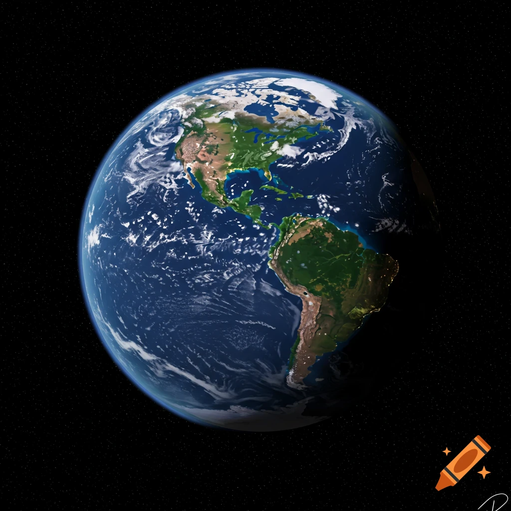 Earth seen from space, showing North and South America.