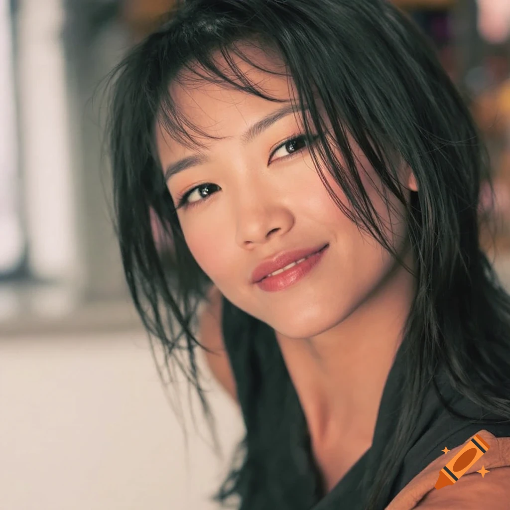 Close-up portrait of a young woman smiling slightly.