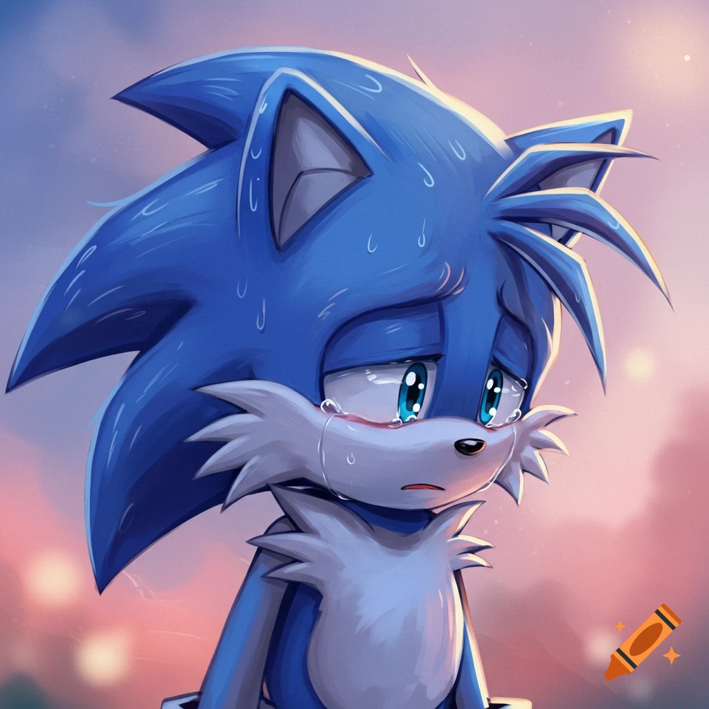 Tails from Sonic the Hedgehog is crying