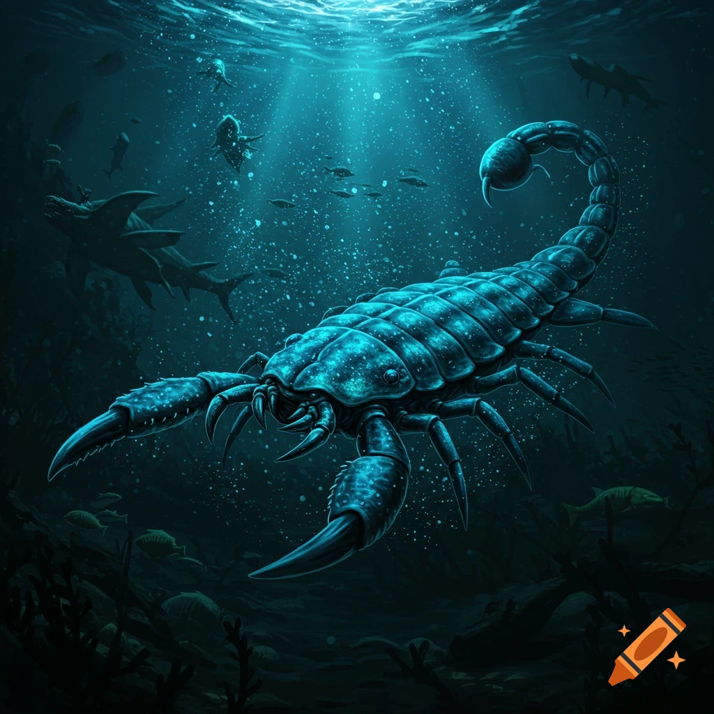A sea scorpion swimming underwater.