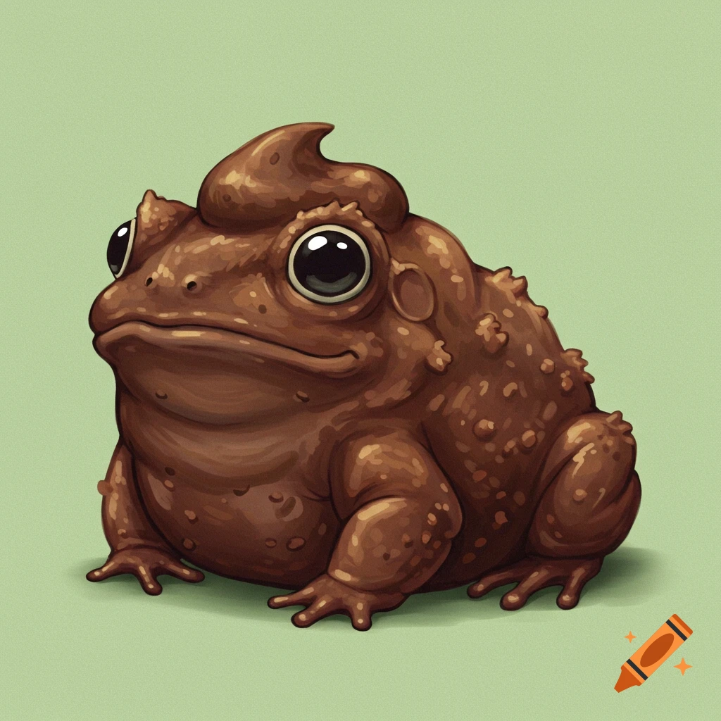 A toad made of brown poop.
