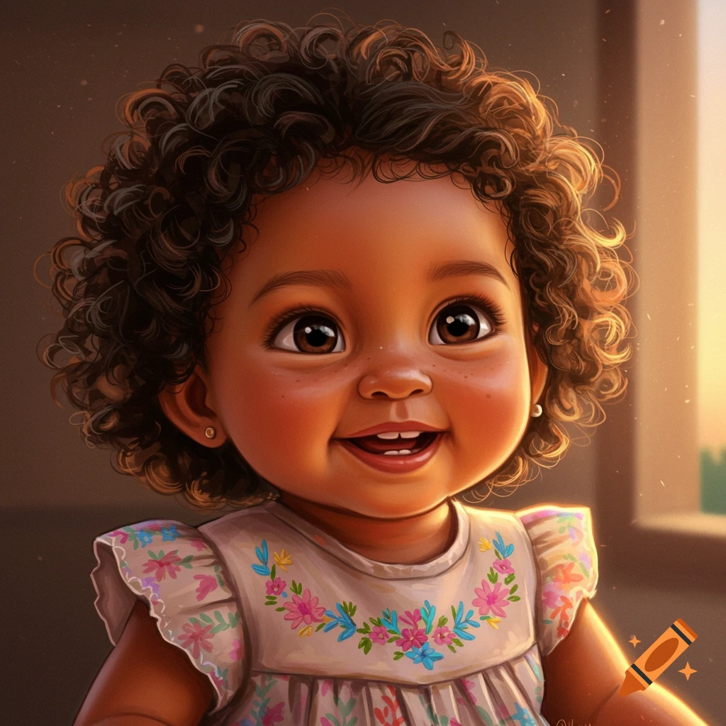A smiling baby girl