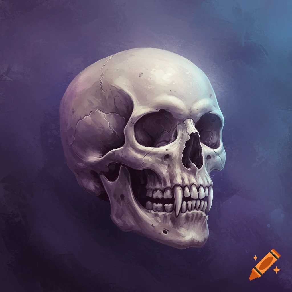 Vampire skull in hazy view