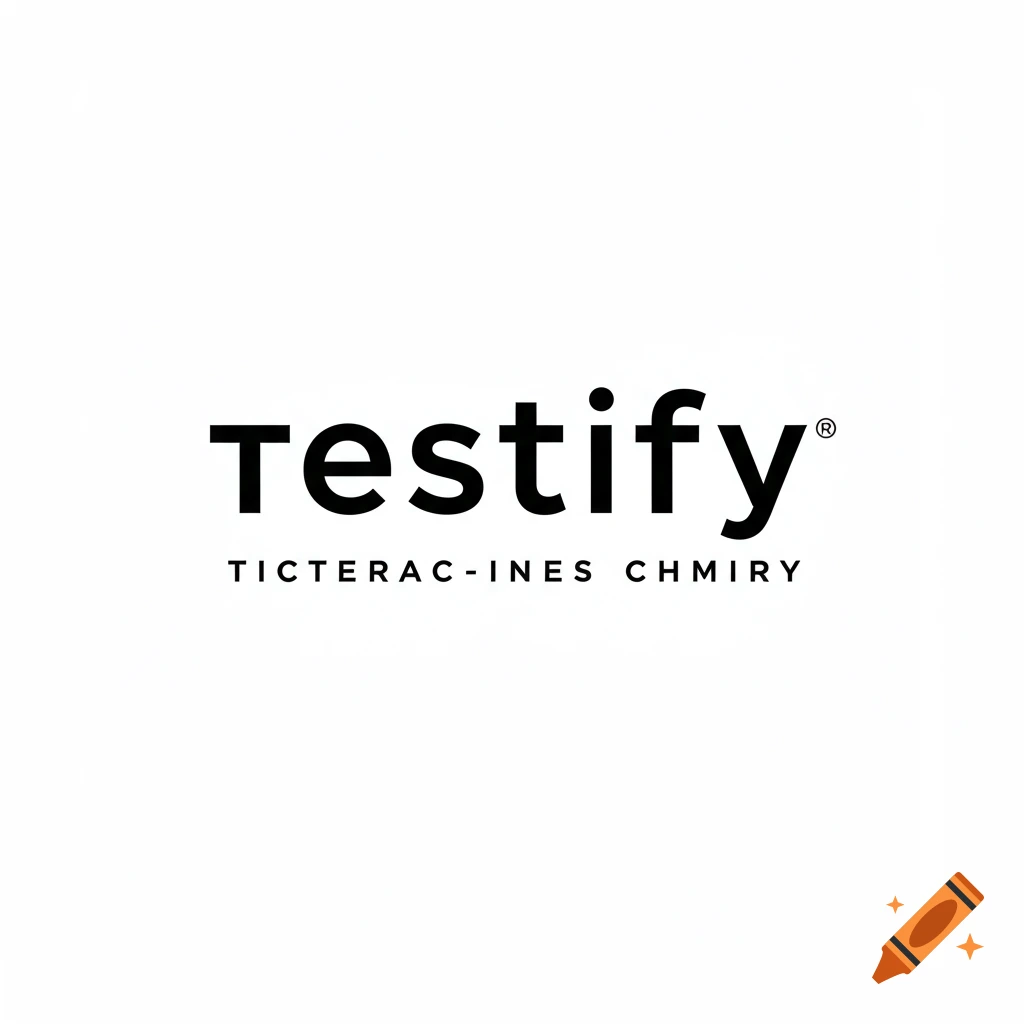 Black logo with 'Testify' above 'TICTERAC-INES CHMIRY' on white background.