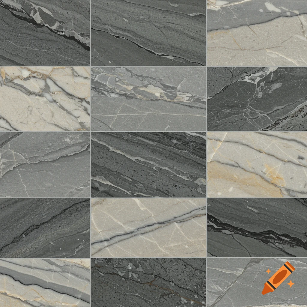 A grid showing different seamless marble and stone textures in various colors and patterns.