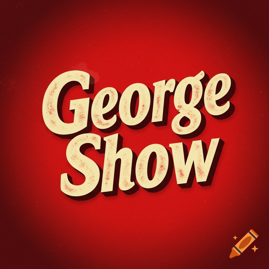 The words George Show in large cream-colored letters with shadows on a red background.