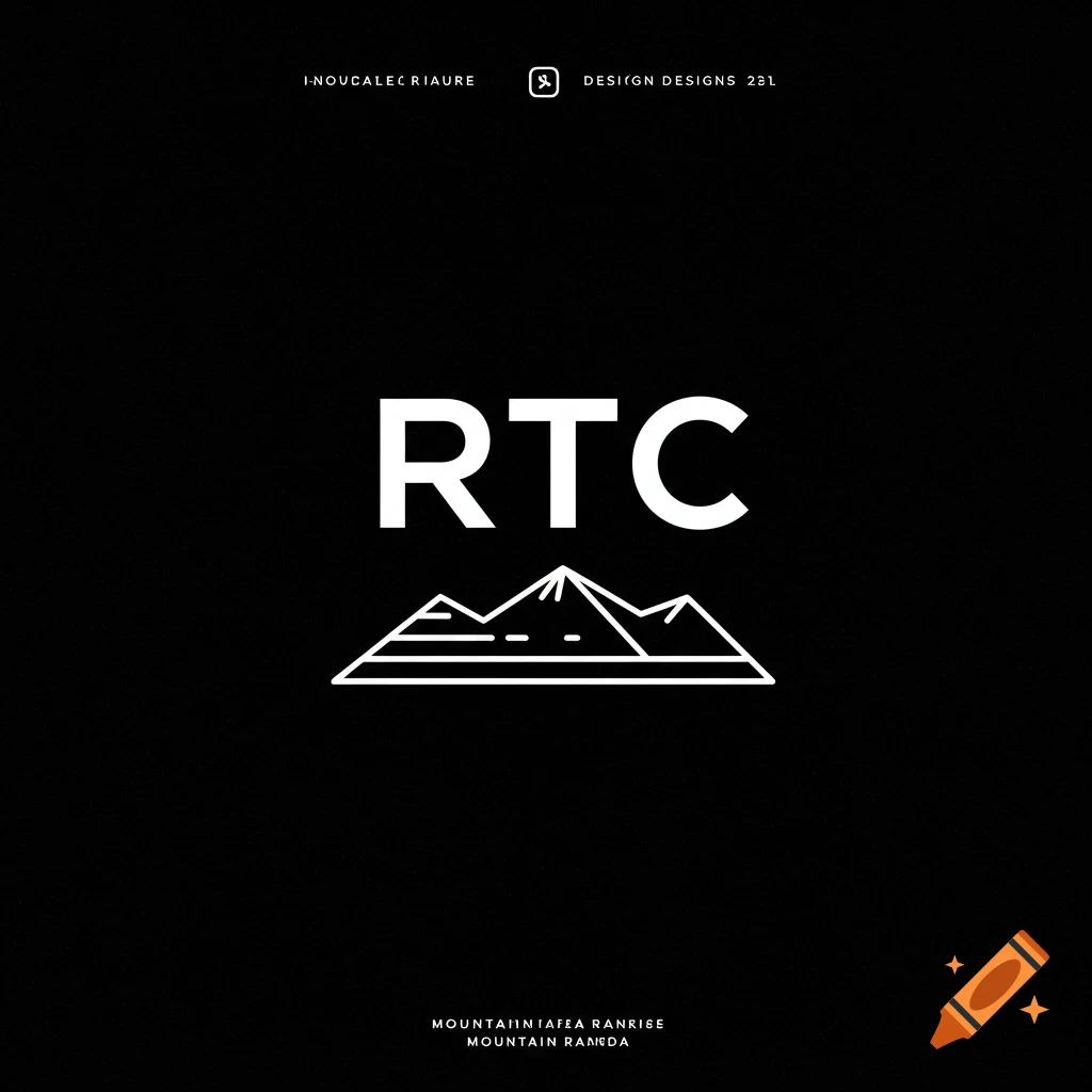 Black and white logo with the letters RTC above a stylized mountain range.