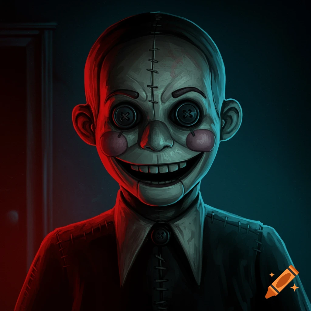 Creepy dummy with stitches and button eyes