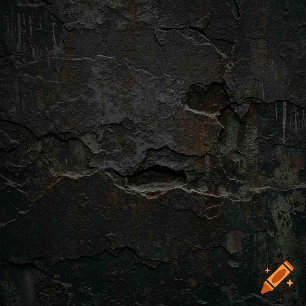 Close-up texture of a dark, grimy wall with cracks and roughness