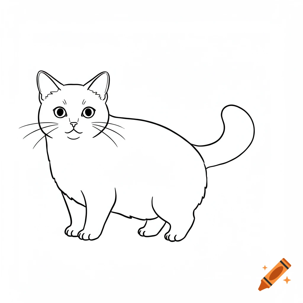 Outline drawing of a cat