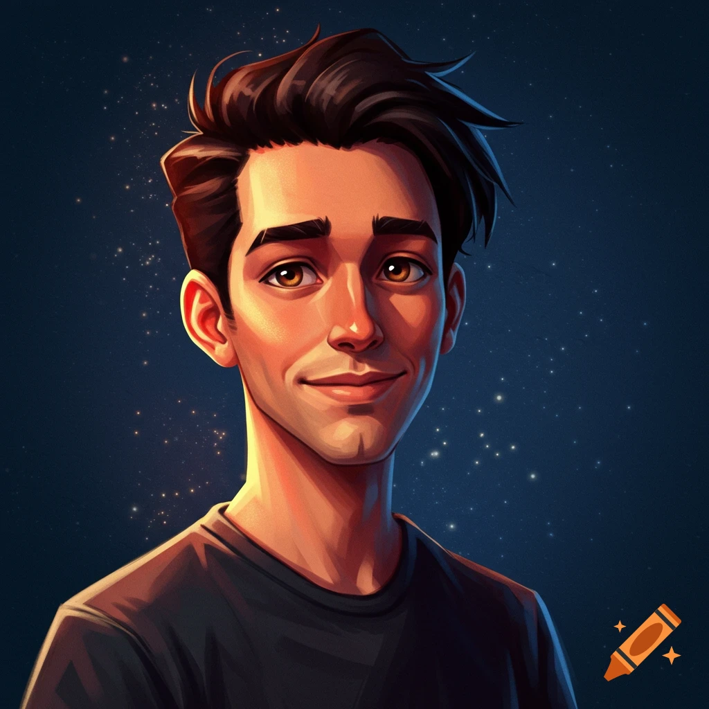 Portrait of a young man smiling.