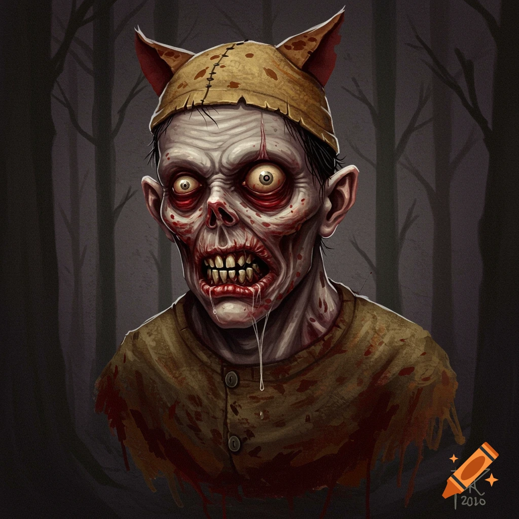 A grotesque creature with gore and drool