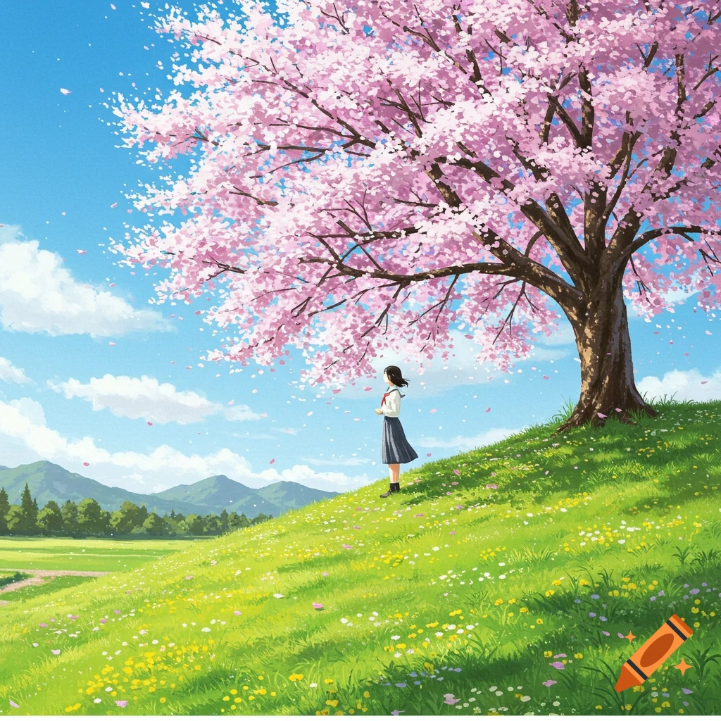 Landscape, Japonese Girl created on Craiyon Landscape, Japonese Girl created on Craiyon