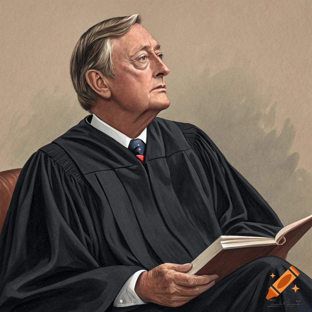 A painted portrait of a man in a black robe holding a book.