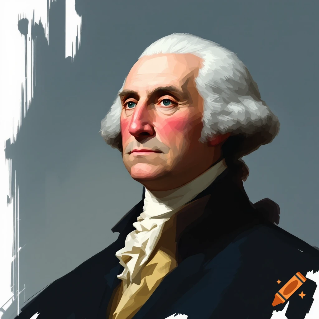 A portrait of George Washington.