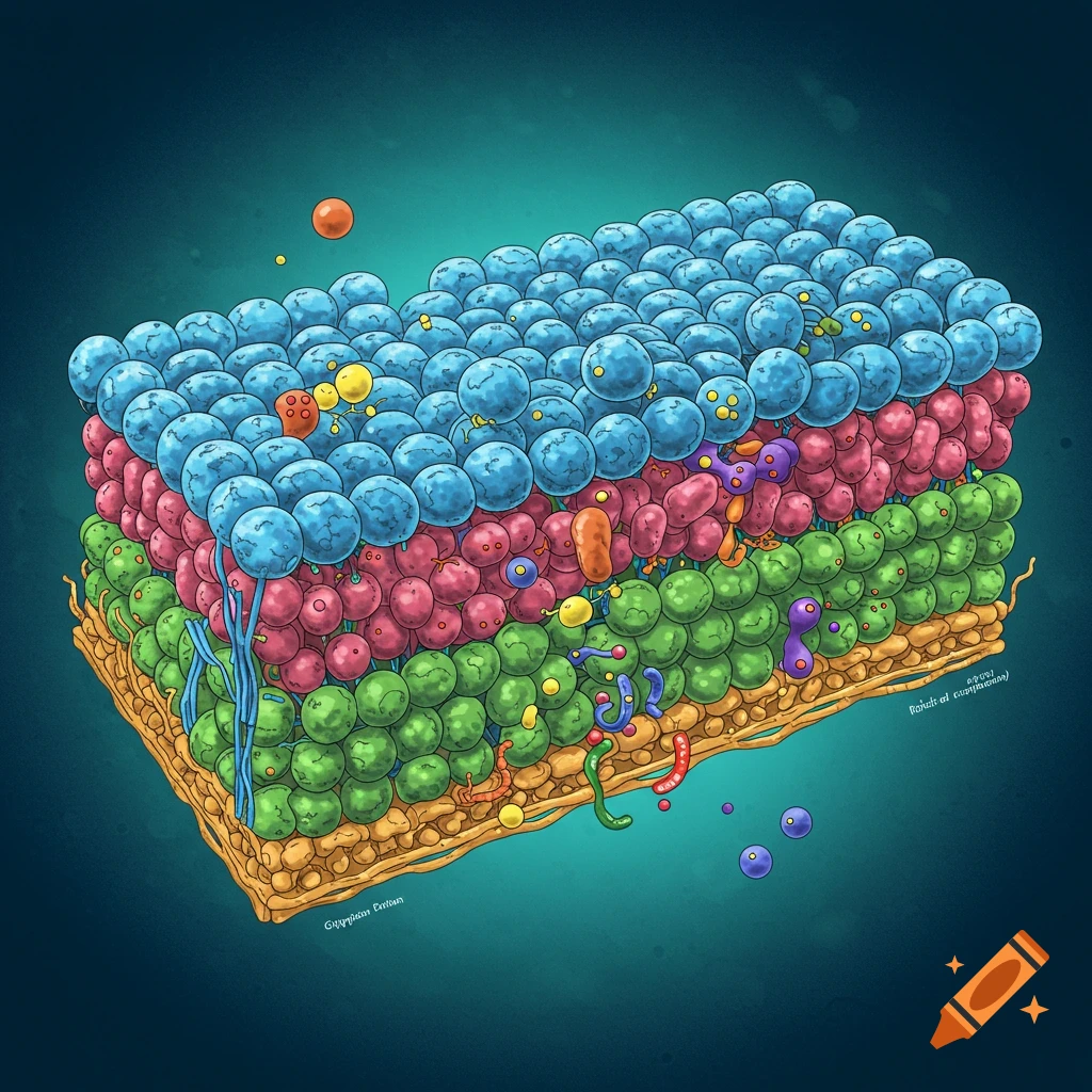 Digital illustration of a cell membrane cross-section