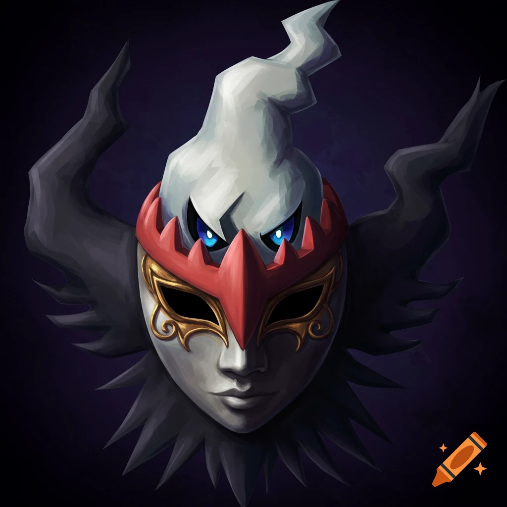 A mask inspired by the Pokemon Darkrai