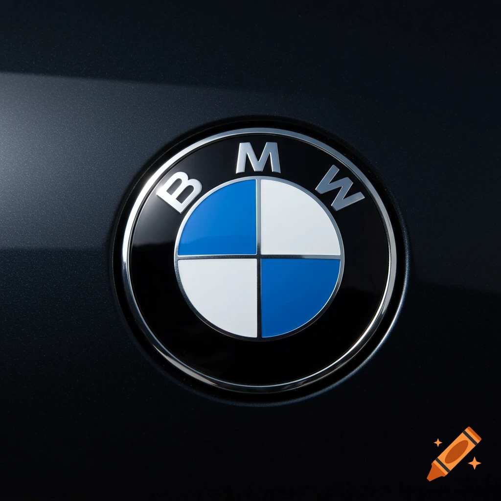 Close-up of a BMW car logo
