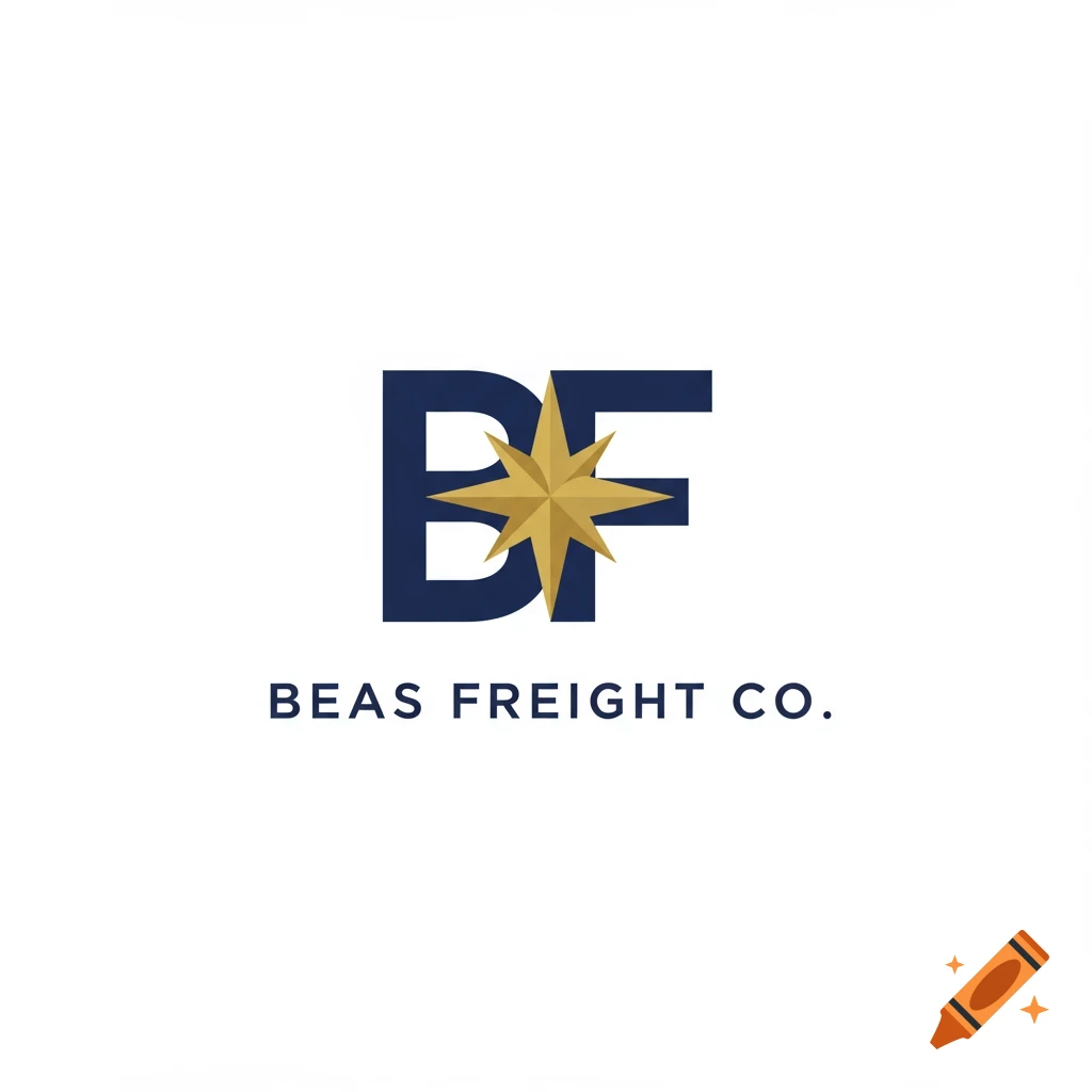 Logo for Beas Freight Co. with blue 'BF' letters and a golden star.