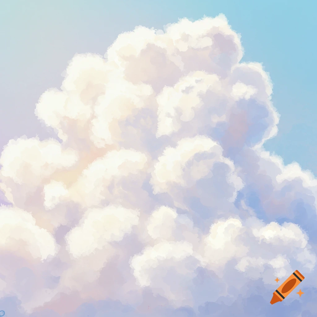 A large, bright, foamy cloud in a blue sky.