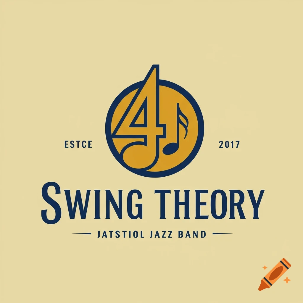 Logo with a blue and yellow number 4 combined with a musical note, with the text "SWING THEORY" below.