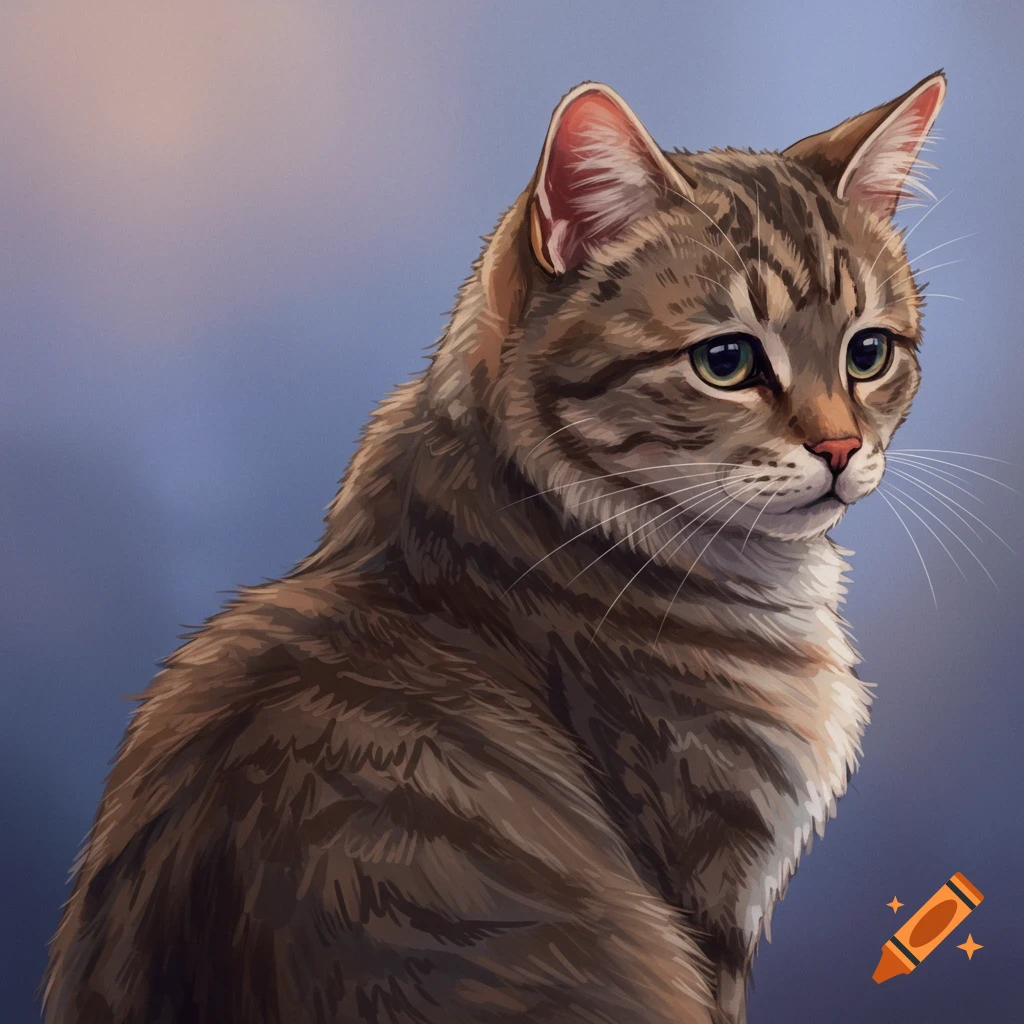 A tabby cat looking to the side.