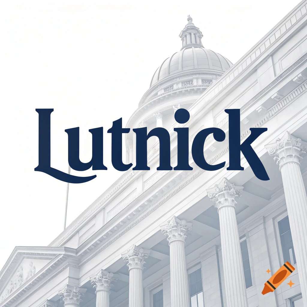 Text Lutnick overlaid on a photorealistic image of a classical building with columns and a dome.