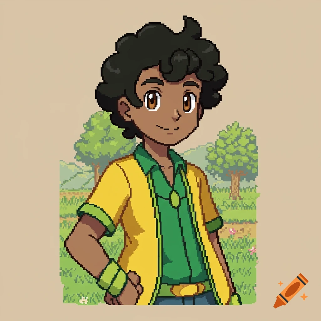 Pixel art illustration of a young Pokémon trainer.