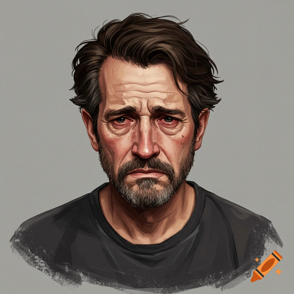 A man with a sad, disappointed expression.