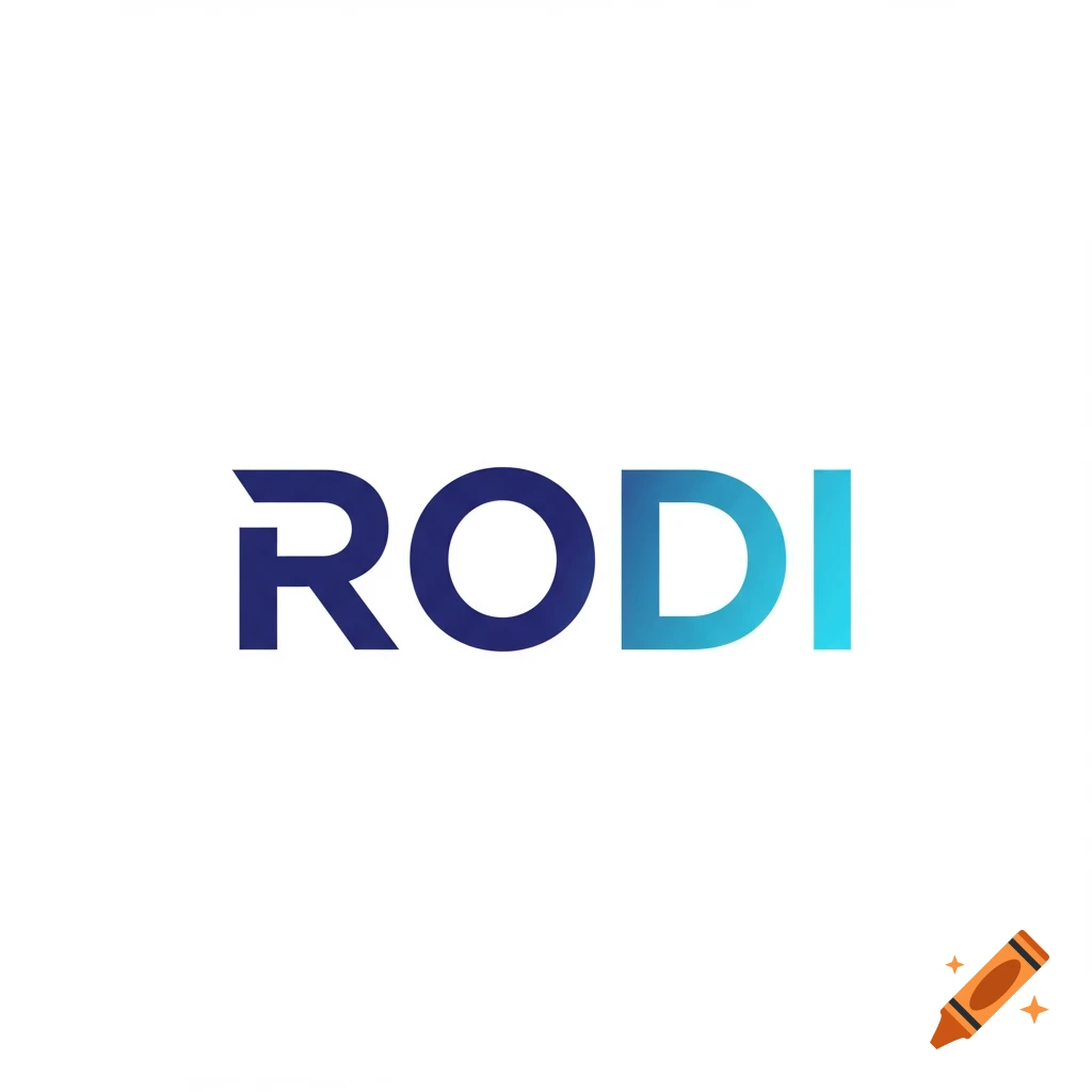 Logo with text RODI in blue gradient