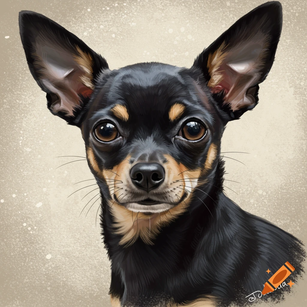 A black and tan chihuahua portrait