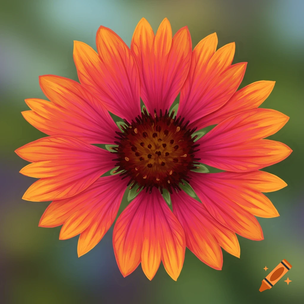 An orange and pink flower.