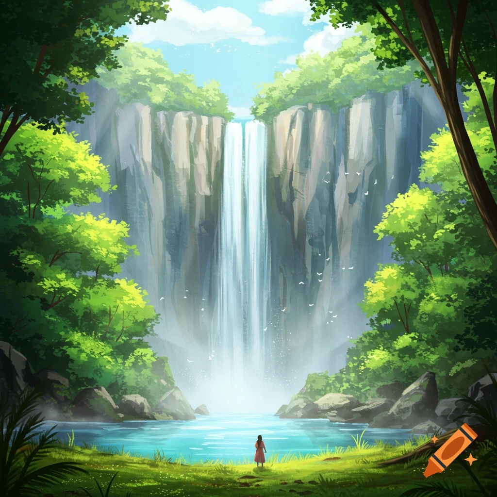 A fox by a river in the style of studio ghibli on Craiyon