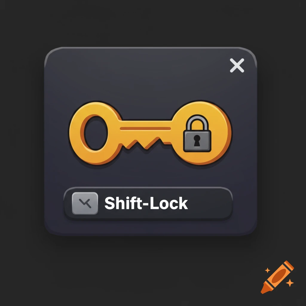 Digital icon of a golden key with a lock and the text 'Shift-Lock'