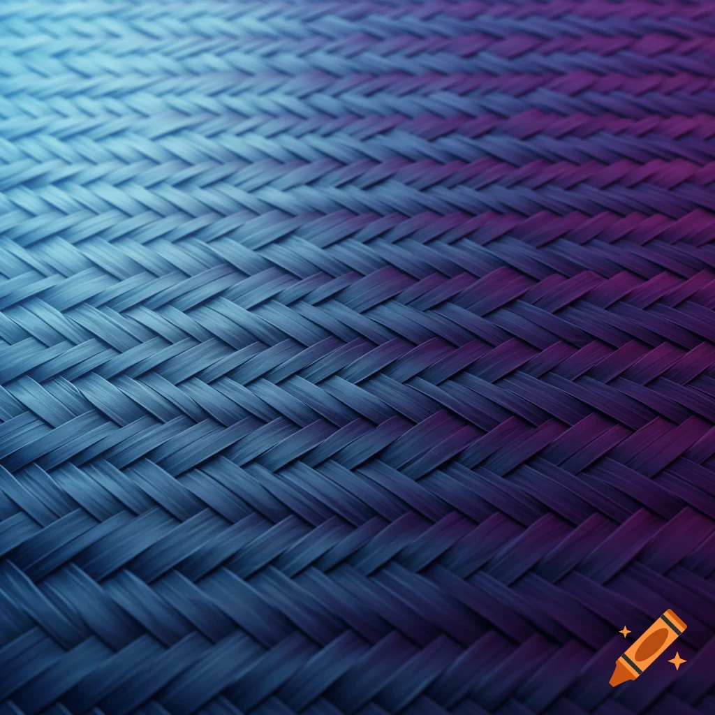 Close-up of a woven texture with blue and purple lighting.